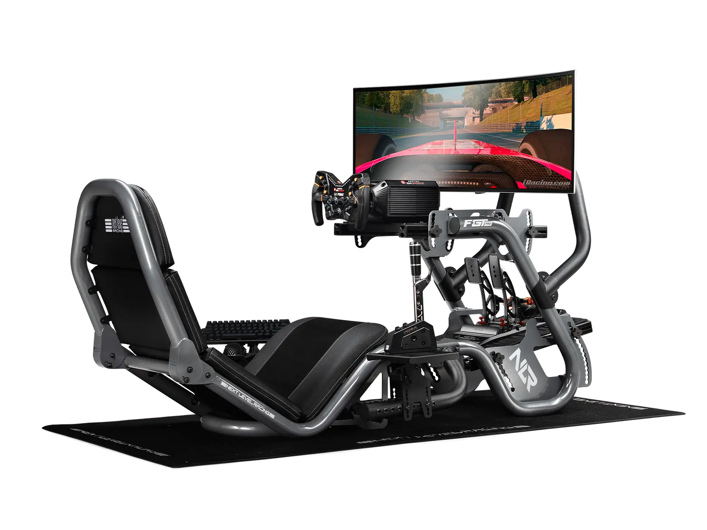 Next Level Racing F-GT Pro Formula and GT Racing Simulator Cockpit - Grey Edition