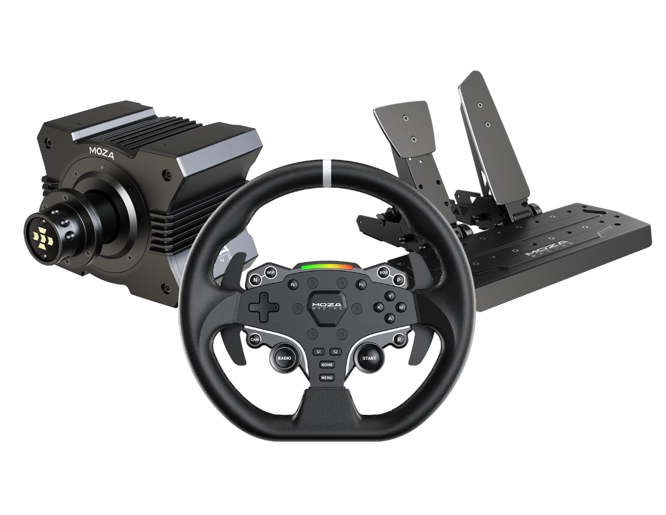 MOZA Racing R5 Direct Drive + ES Racing Wheel + SR-P 3 Pedale LoadCell -  Bundle 