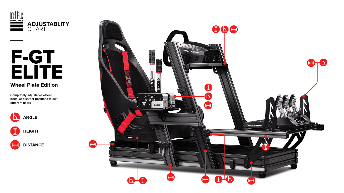 Next Level Racing Aluminum F-GT Elite Cockpit Wheel Plate Edition